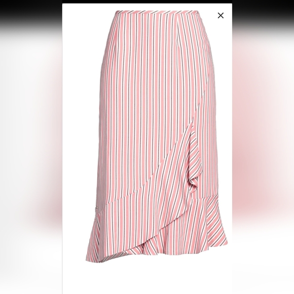 New with tag● TED BAKER ●Pink skirt Size 2 - Fine stripes - Zipper - Ruffled hem - Picture 6 of 16